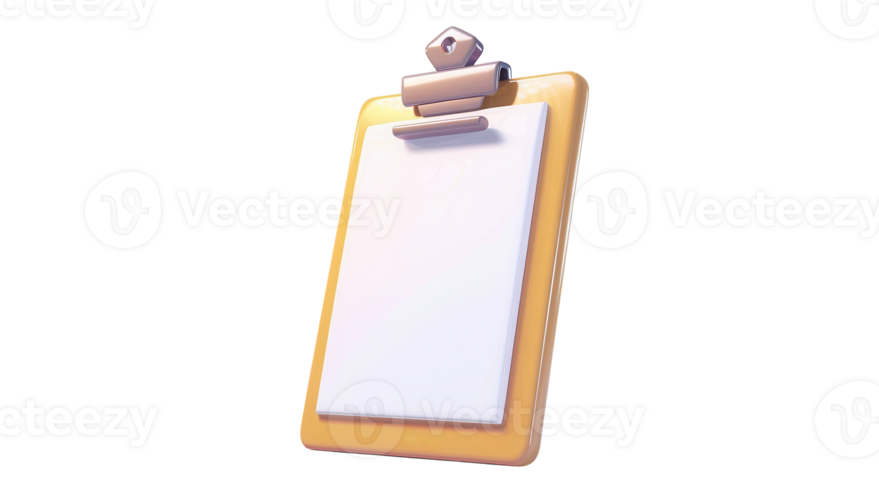 A clipboard with a blank piece of paper on it png