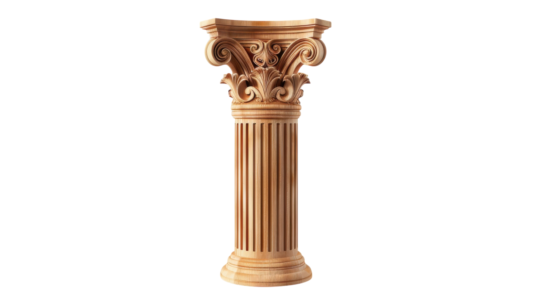 An old wooden column with a carved design png