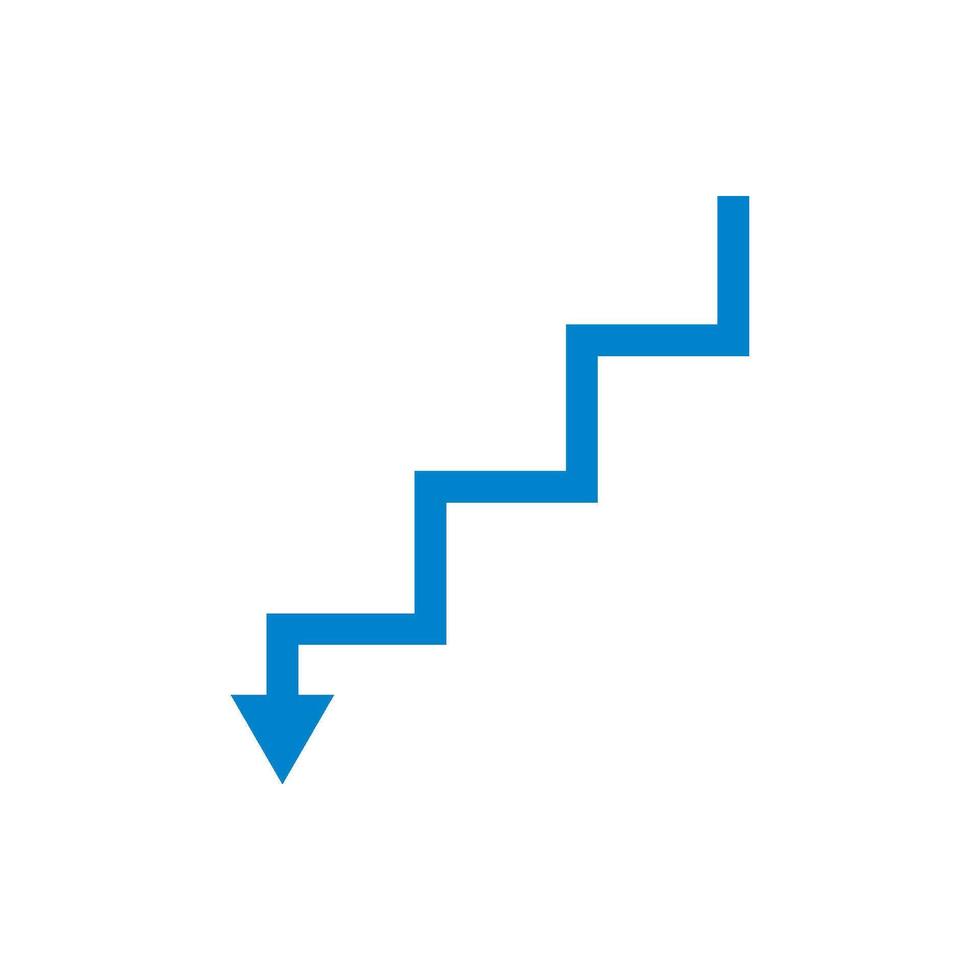 the upstair with down arrow illustration design vector