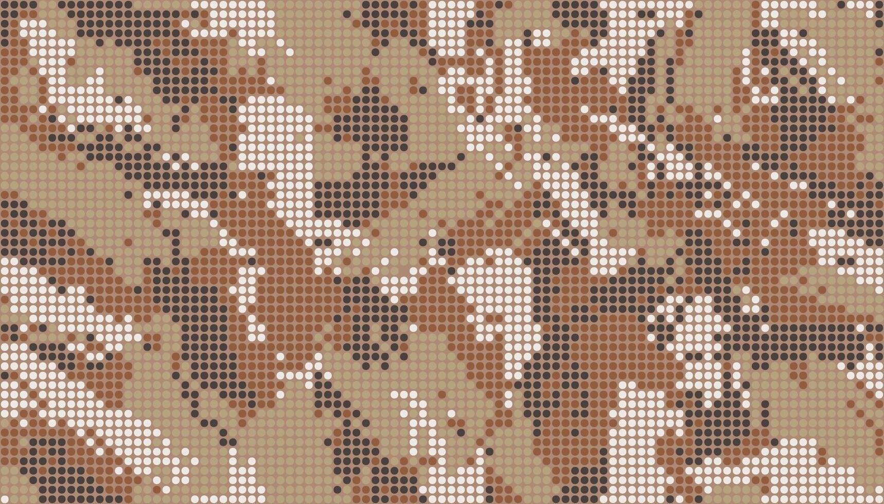 Digital military camouflage. Seamless camo pattern. Halftone dots background. Brown color abstract texture for print on fabric, textile or paper vector
