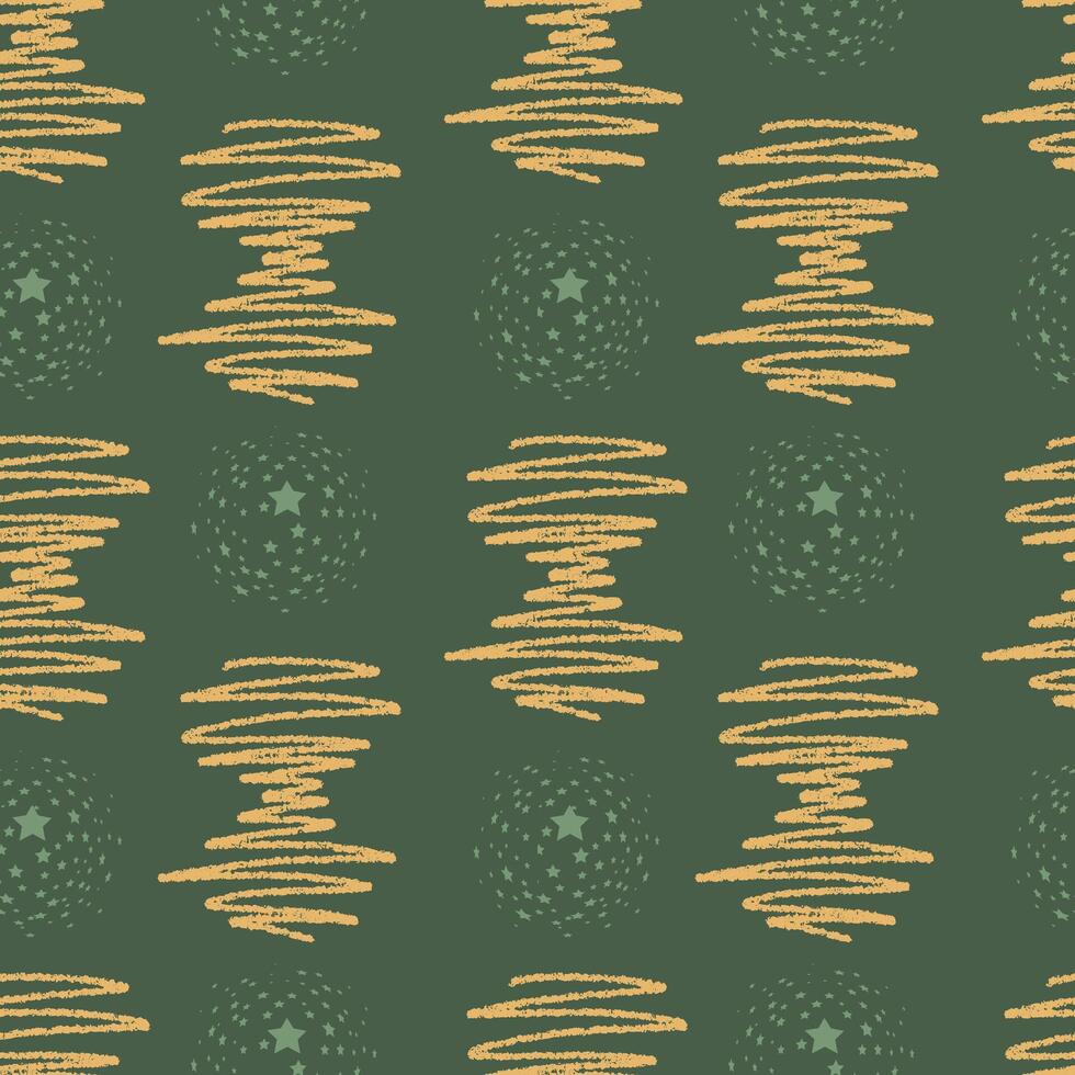 Seamless abstract pattern on green background vector