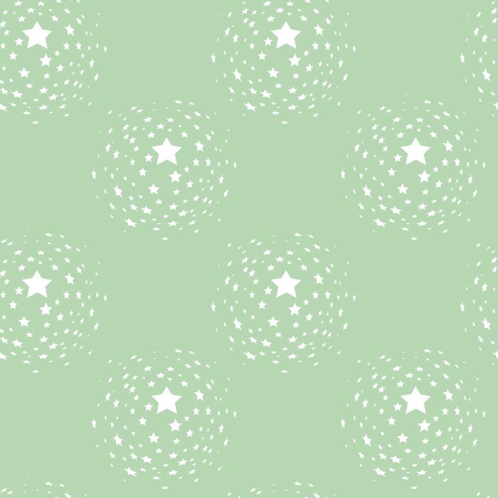 Seamless, abstract pattern with stars on a light green background vector
