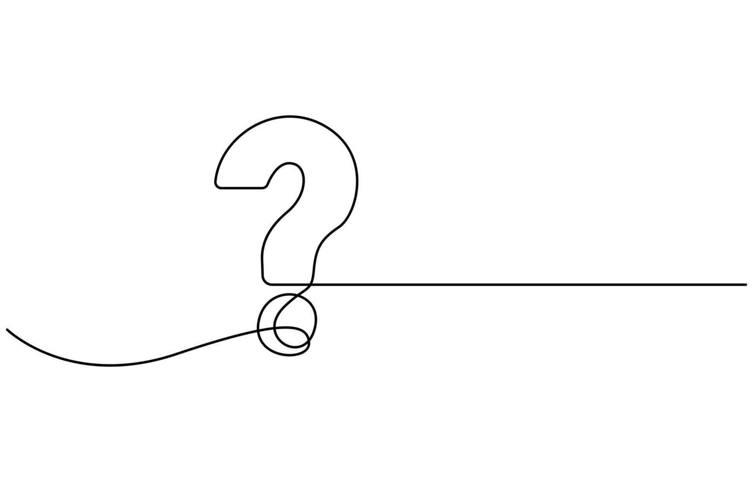 Question Mark continuous line one line drawing isolated illustration vector