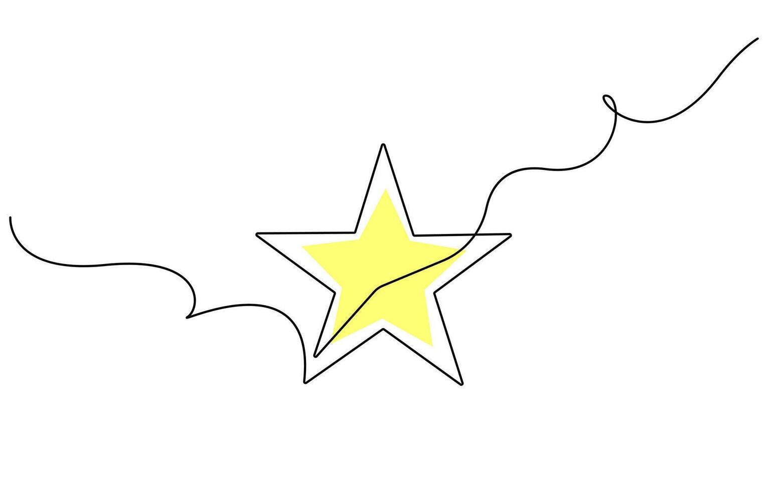 Star in continuous line drawing vector