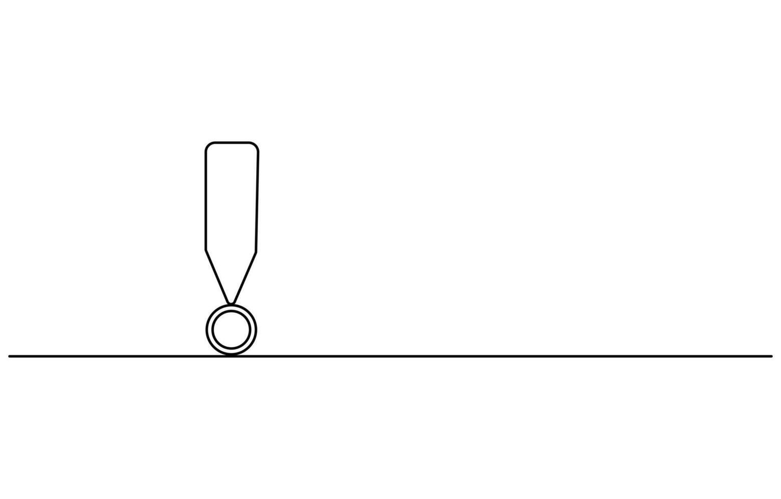 Continuous one line drawing of Exclamation mark vector