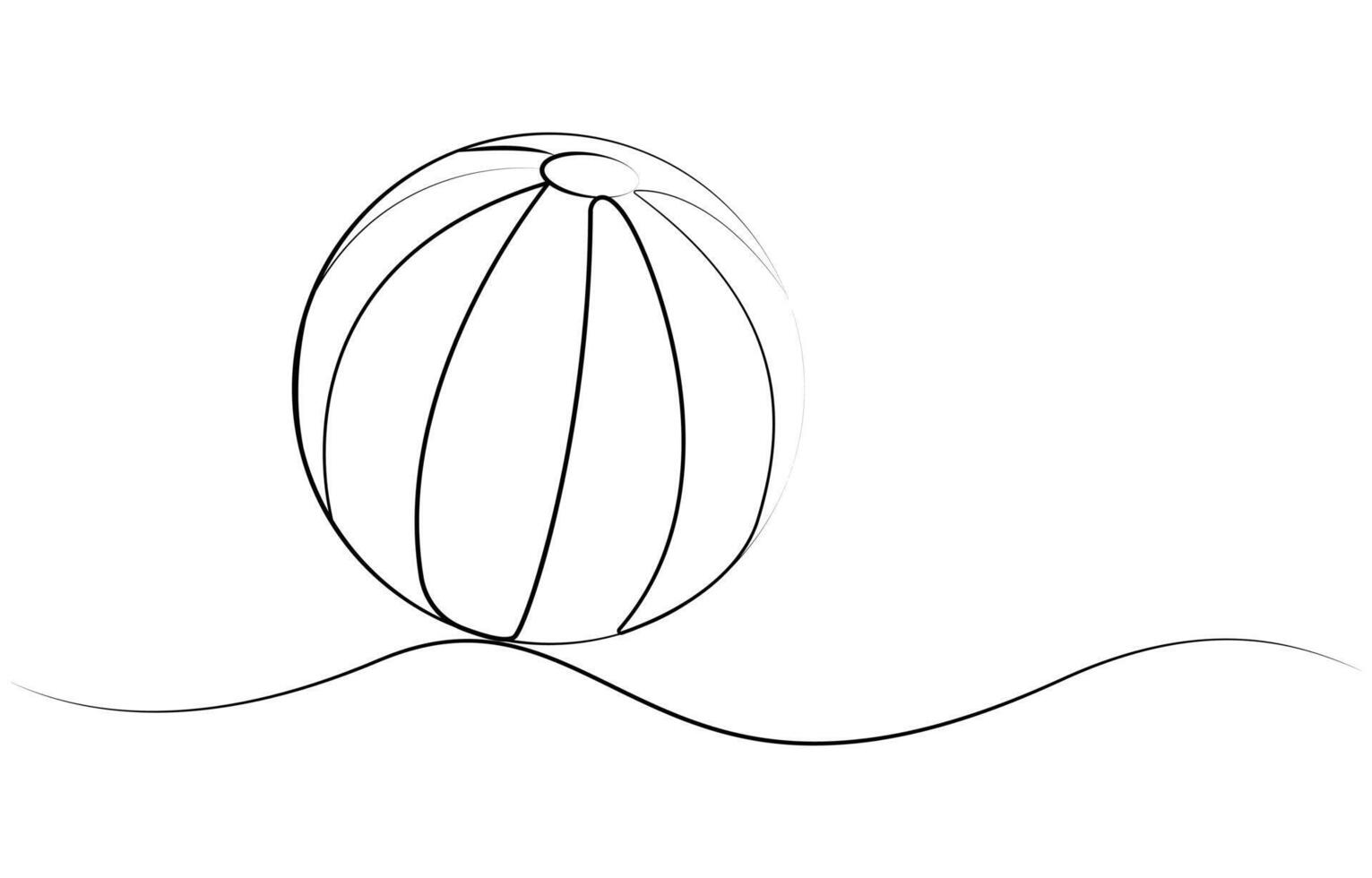 continuous drawing of a volleyball ball in one line vector