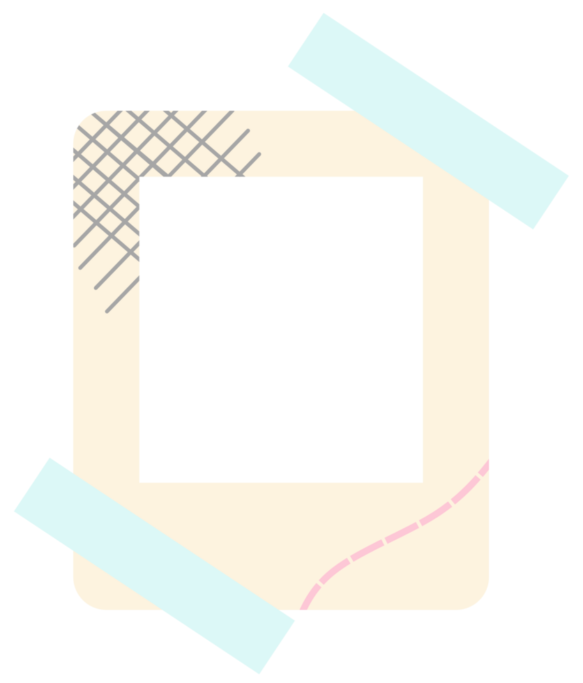 a square frame with a piece of tape on it png