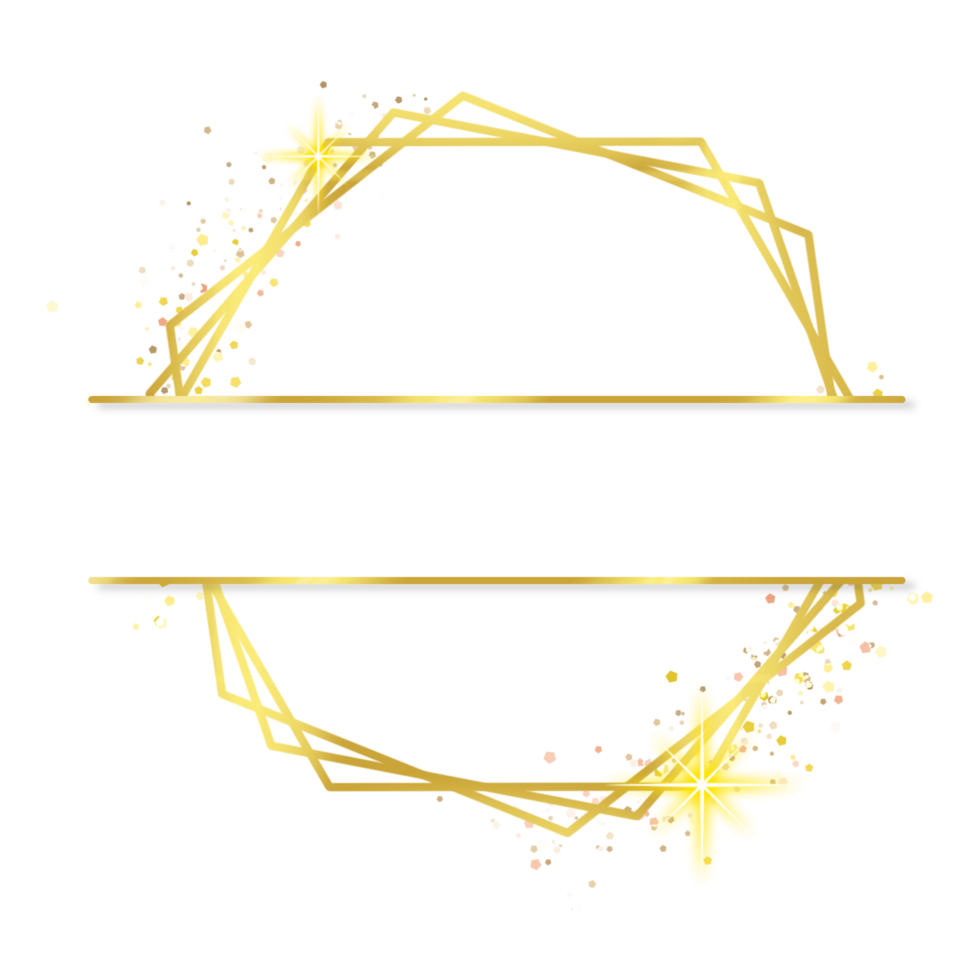 golden frame with stars and gold stars on a transparent background png