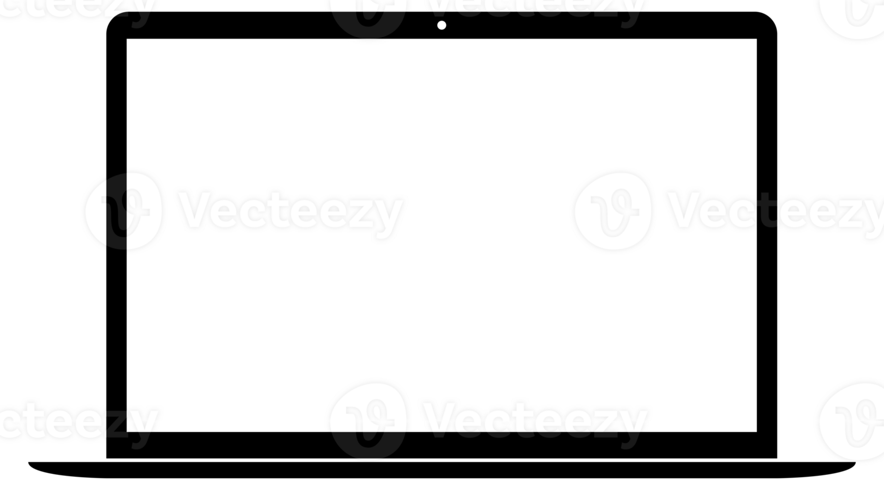 Silhouette of the Laptop with white screen, can use for Sign, Icon, Symbol, Apps, Website, Pictogram, Logo, Art Illustration or Graphic Design Element png