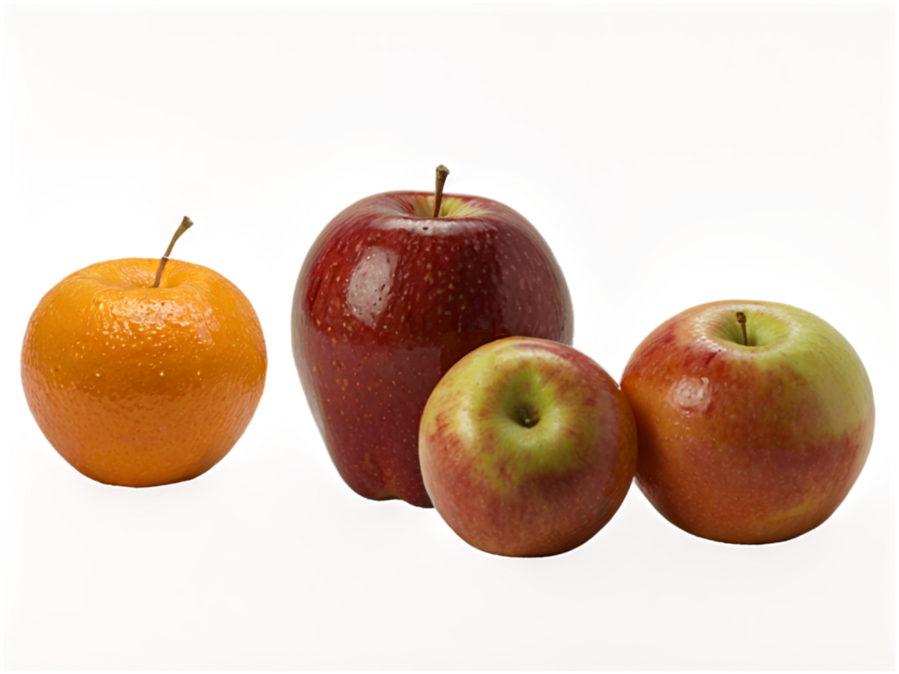 apple and orange on a transparent background png