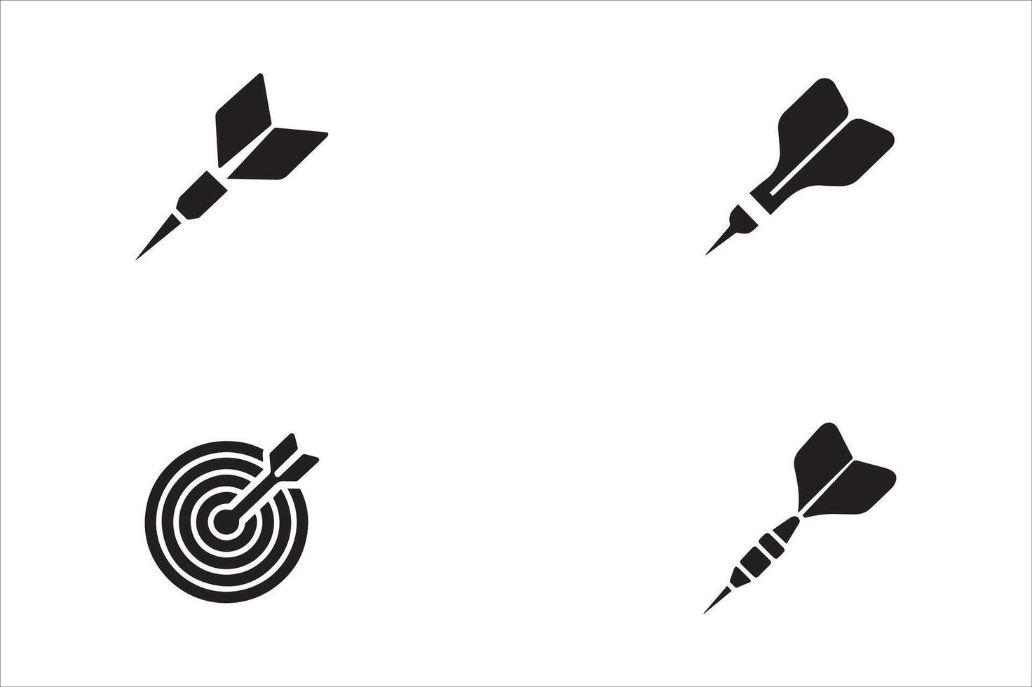 Darts and dartboard icons set vector