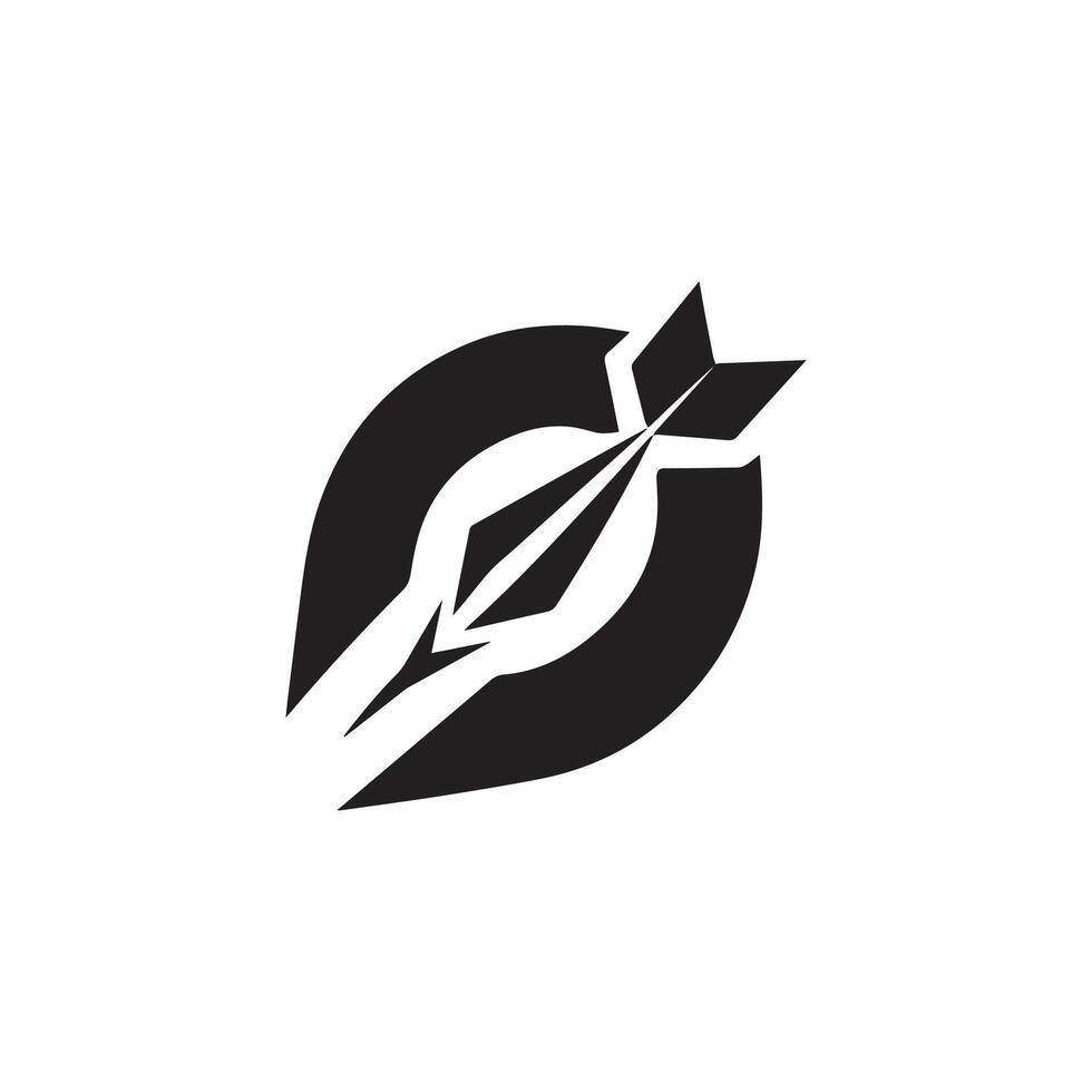 A black and white logo of a bow and arrow vector