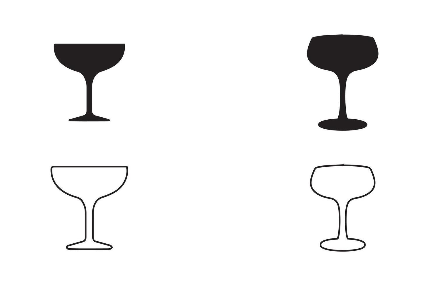 Coupe Wine glass outline icon. illustration. single high quality outline symbol for web design or mobile app vector