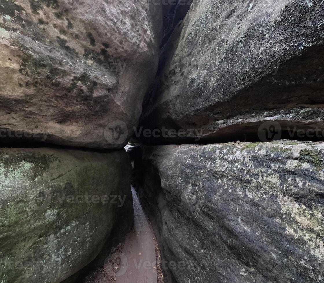 Rock labyrinth in the Stolowe Mountains, Poland. Megaliths photo