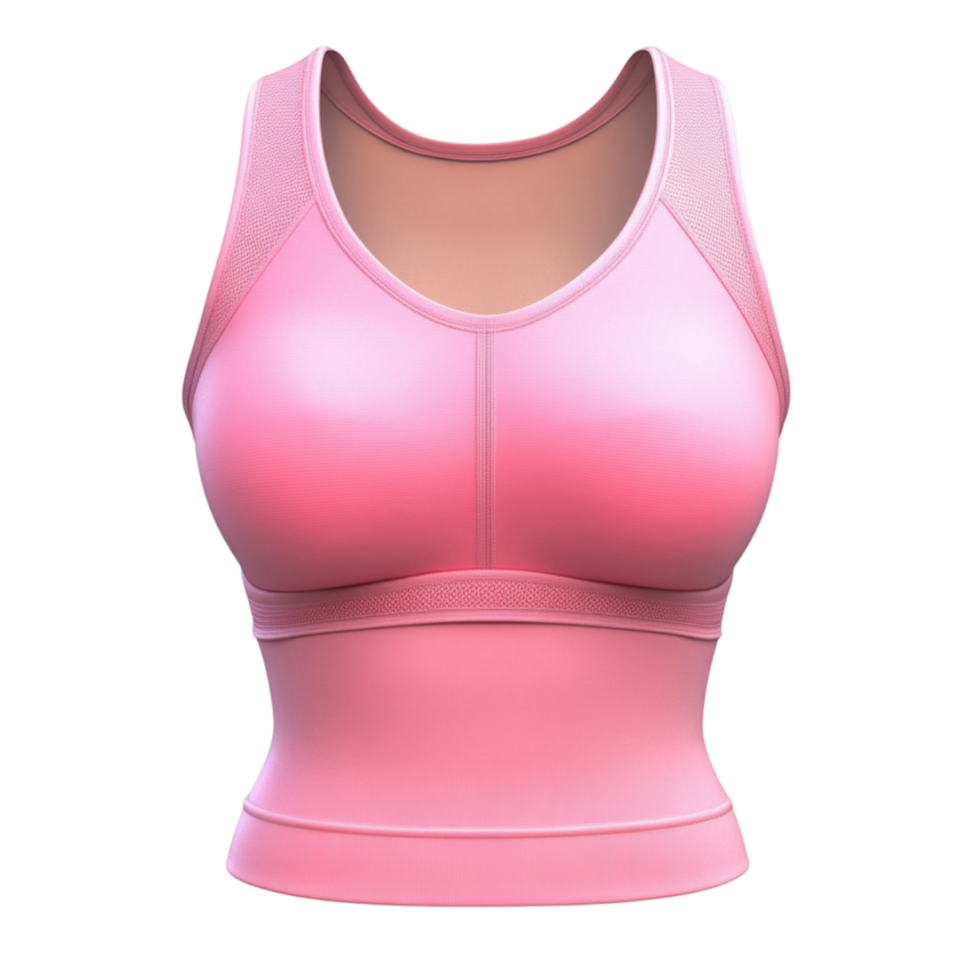 Pink Sports Bra Top on Transparent Background png