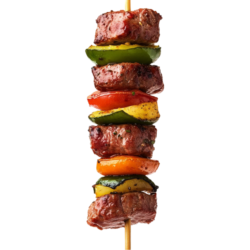 Grilled Meat on Skewers on Transparent Background png