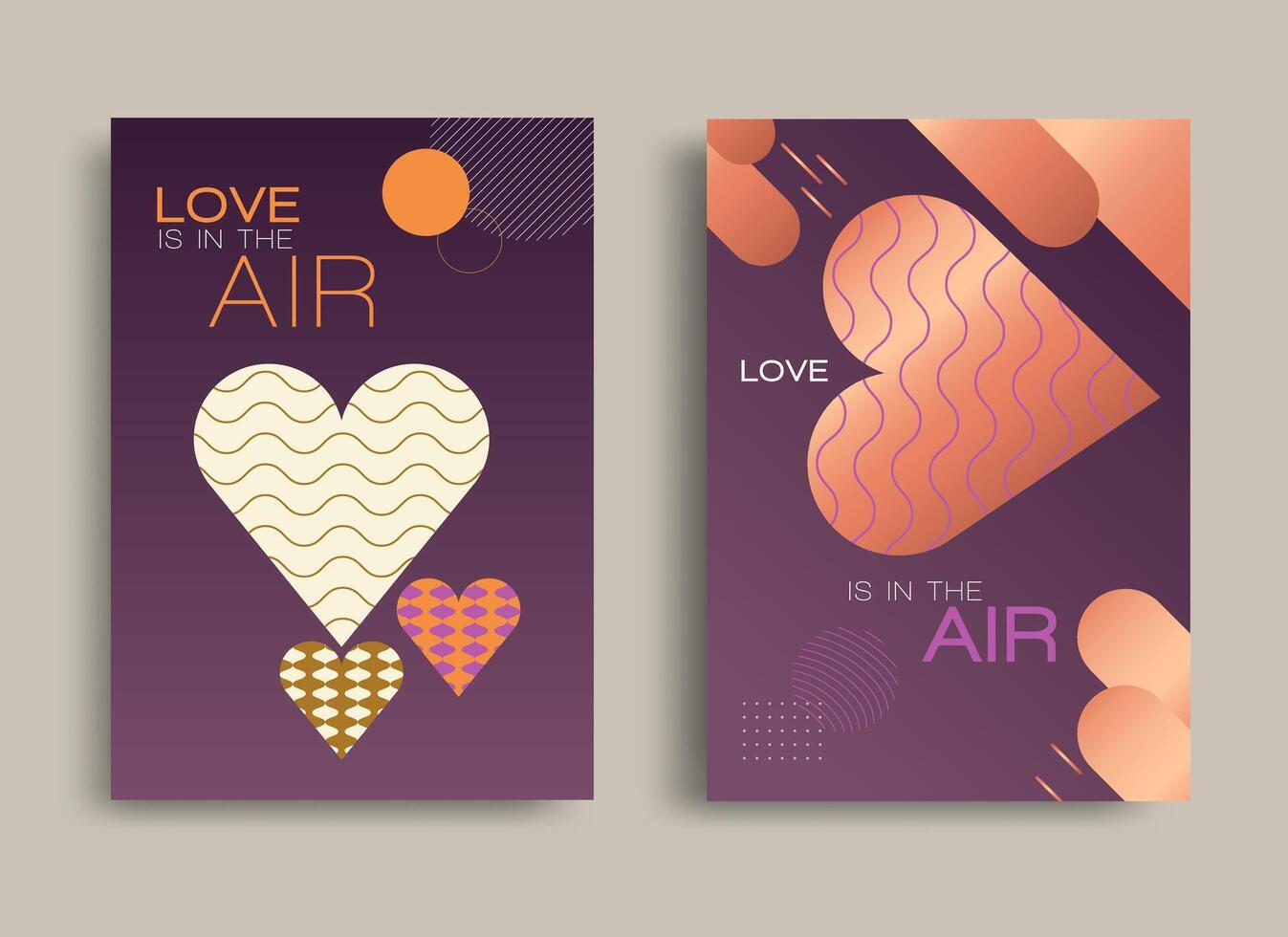 Heart-shaped concept for Valentine's Day celebration on a purple background vector