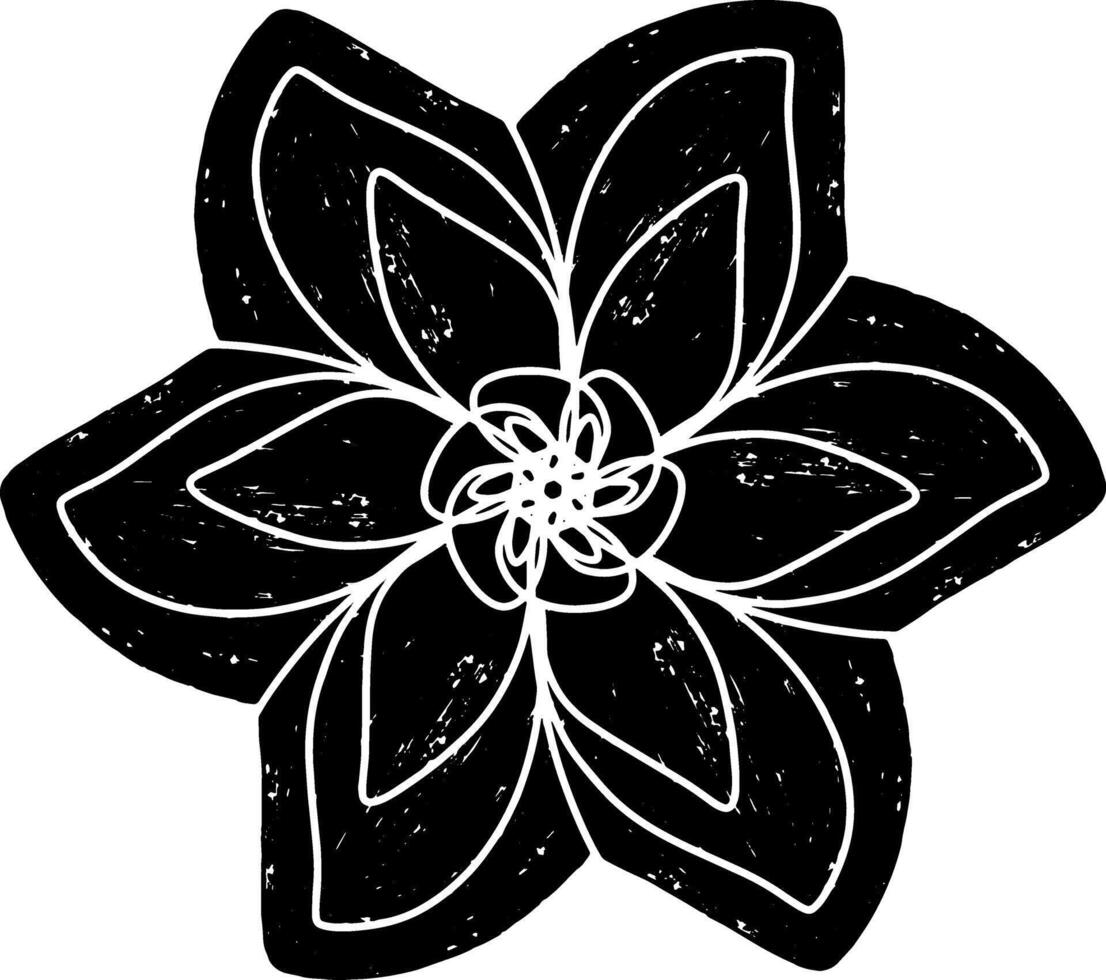 a black and white drawing of a flower vector