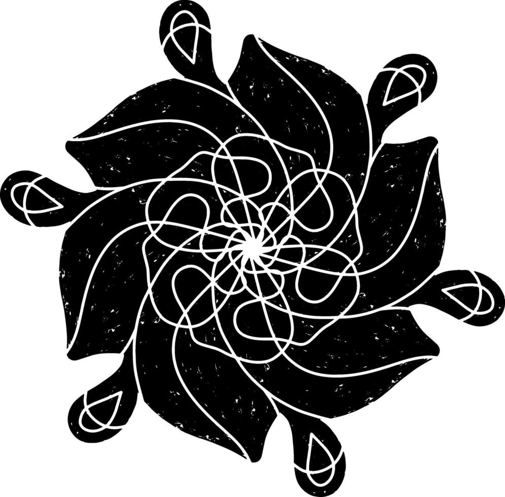 a black and white drawing of a flower vector