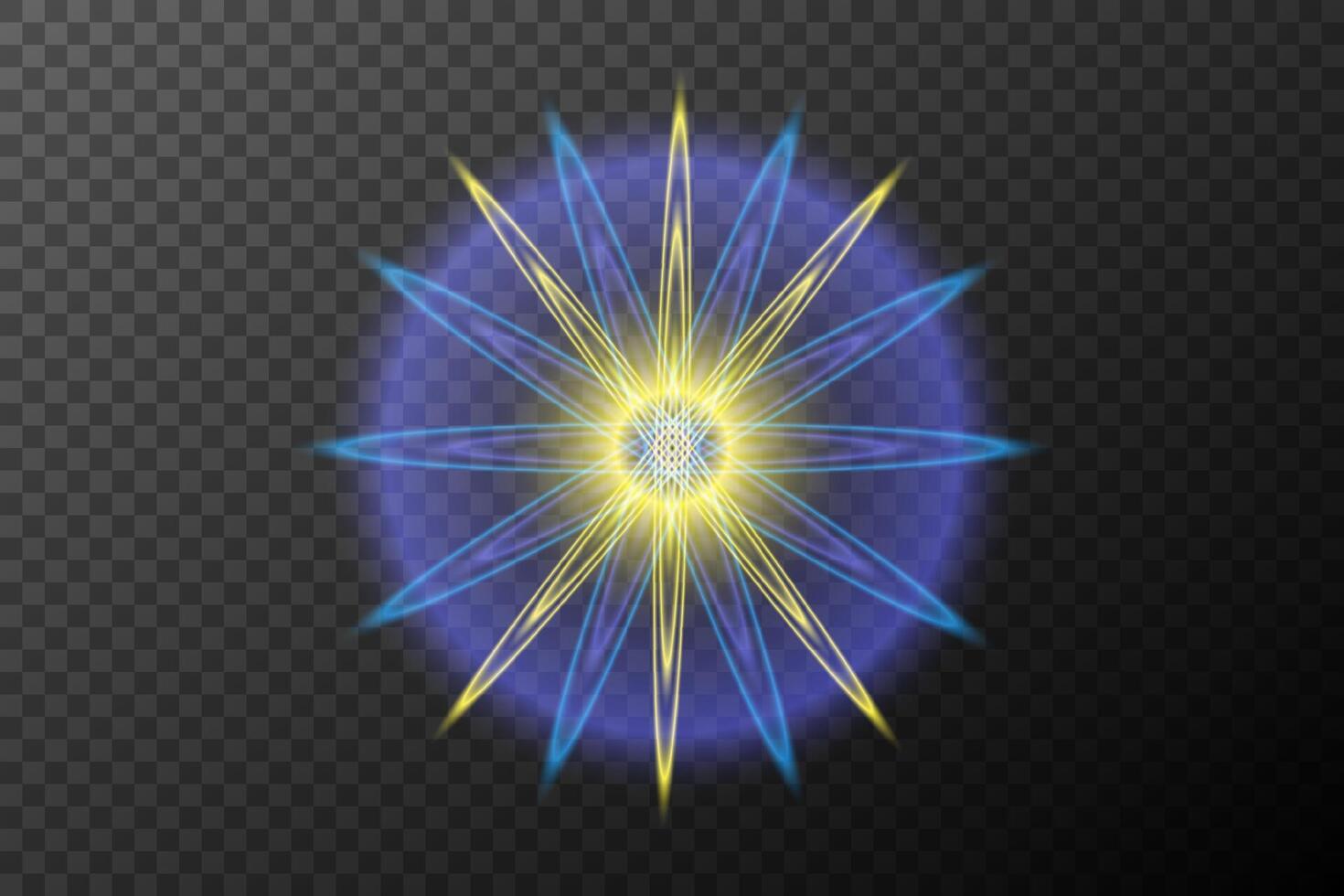 a blue and yellow starburst vector