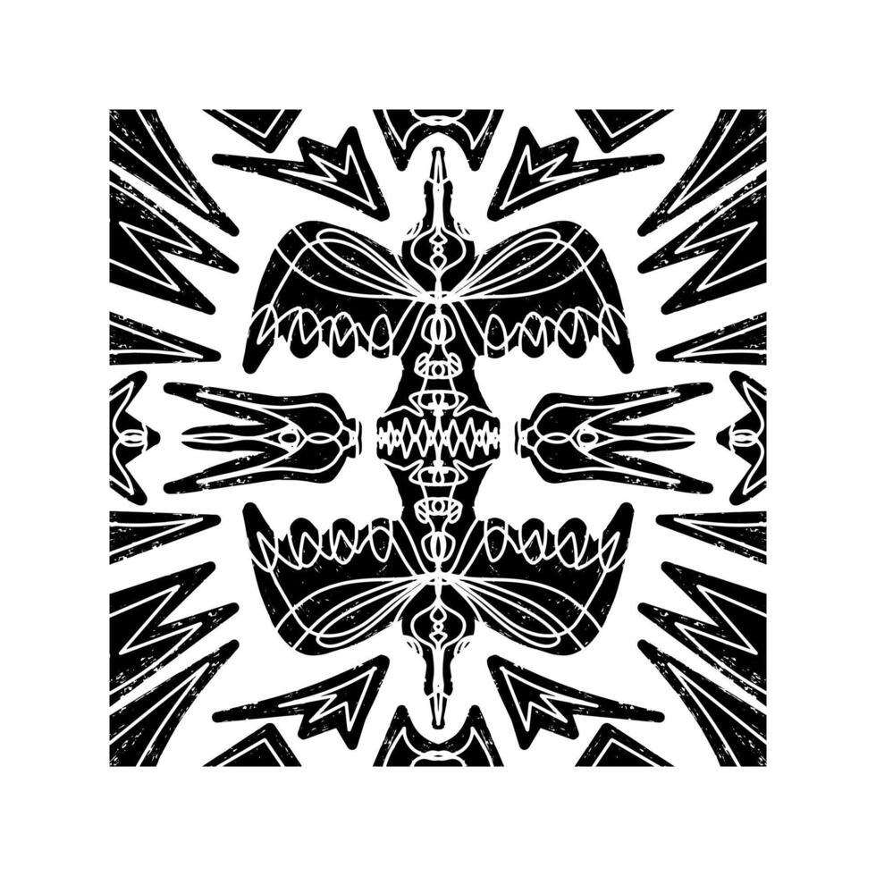 a black and white pattern with a large design vector