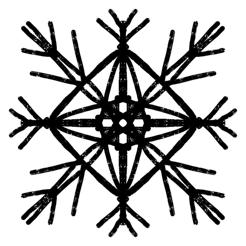 a black and white snowflake is shown on a white background vector