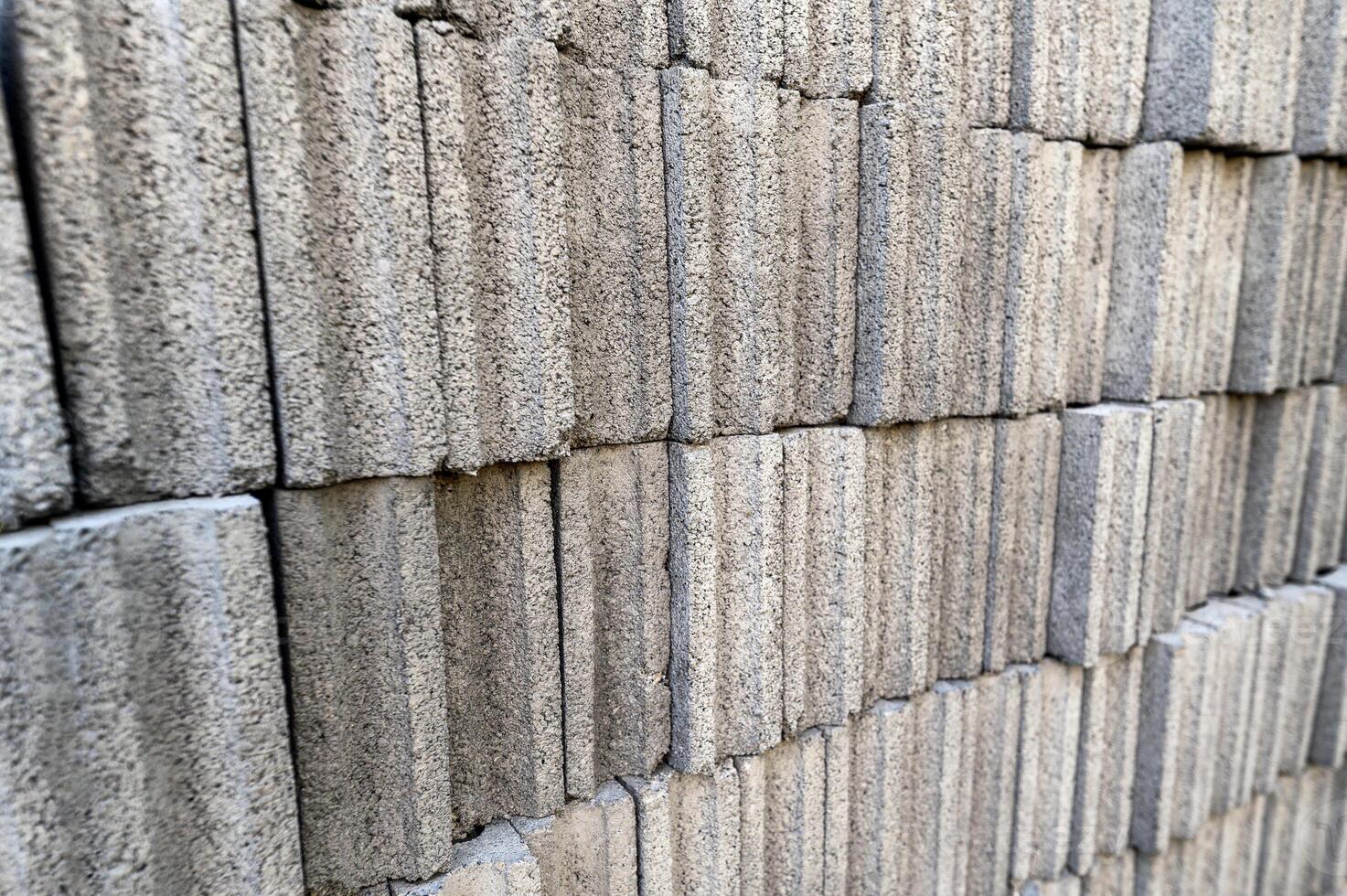 Heap of mortar bricks for construction photo
