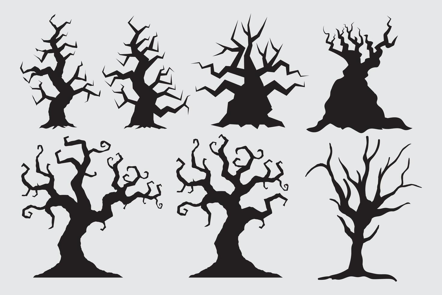 scary halloween tree vector