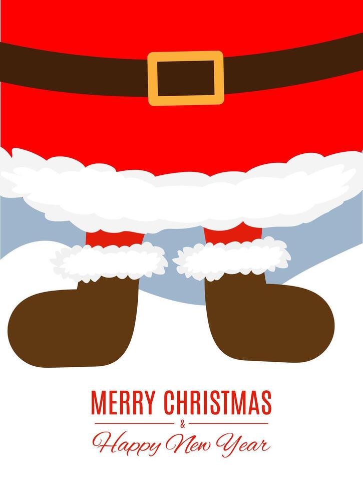 New year greeting card with cute Santa Claus. Colorful christmas design for social media communication, networking, website badges, postcards, posters and more. vector
