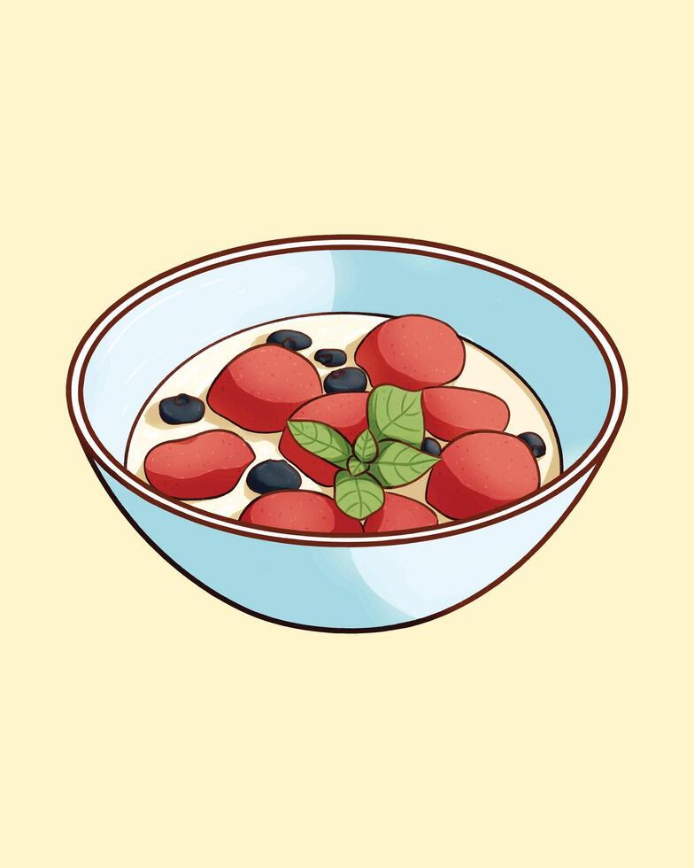 Hand drawn a subak hwachae korean watermelon punch vector