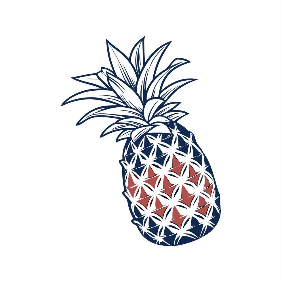 Pineapple with USA flag pattern owe some design vector