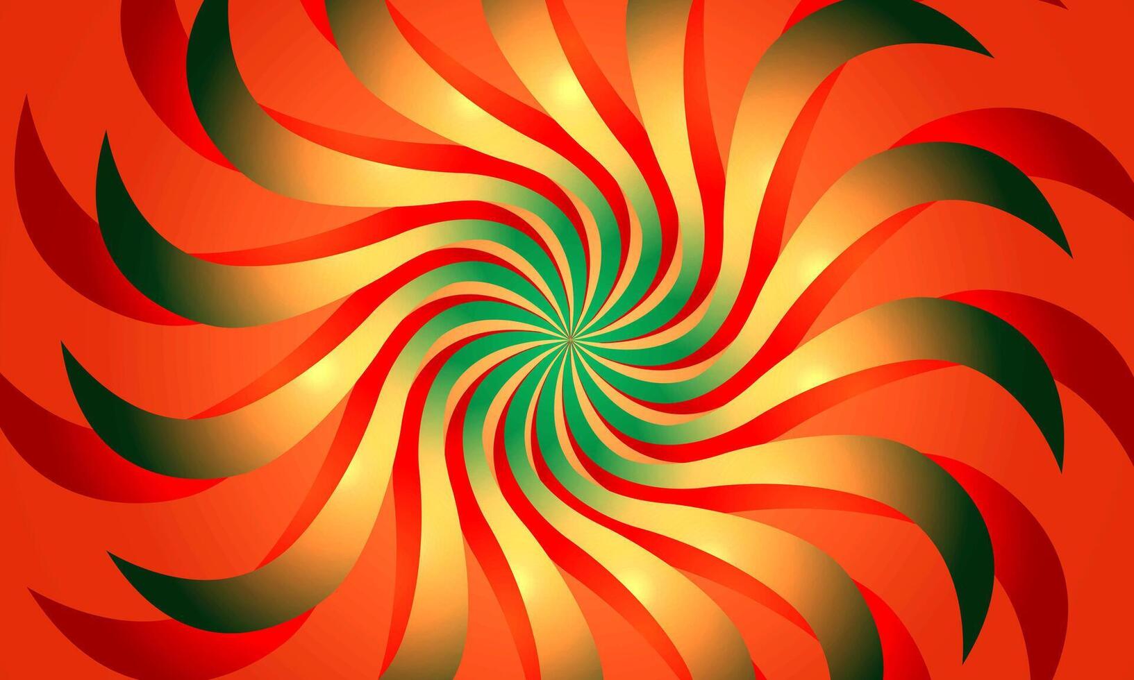 Abstract optical illusion sphere. Hypnotic spiral ball with bright orange circle lines. soft color. vector
