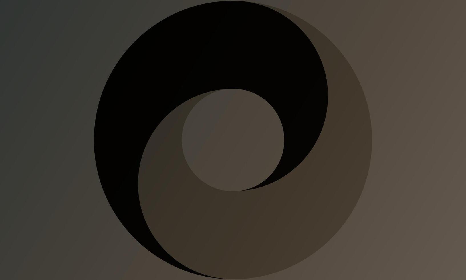 Abstract swirling circle backdrop dark brown background. dark circle. vector