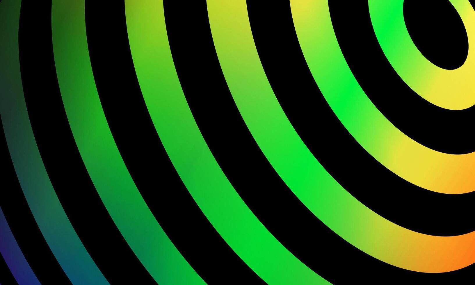 Abstract optical illusion sphere. Hypnotic spiral ball with yellow green lines. dark background. radial , twirl, twisted. shiny color. vector