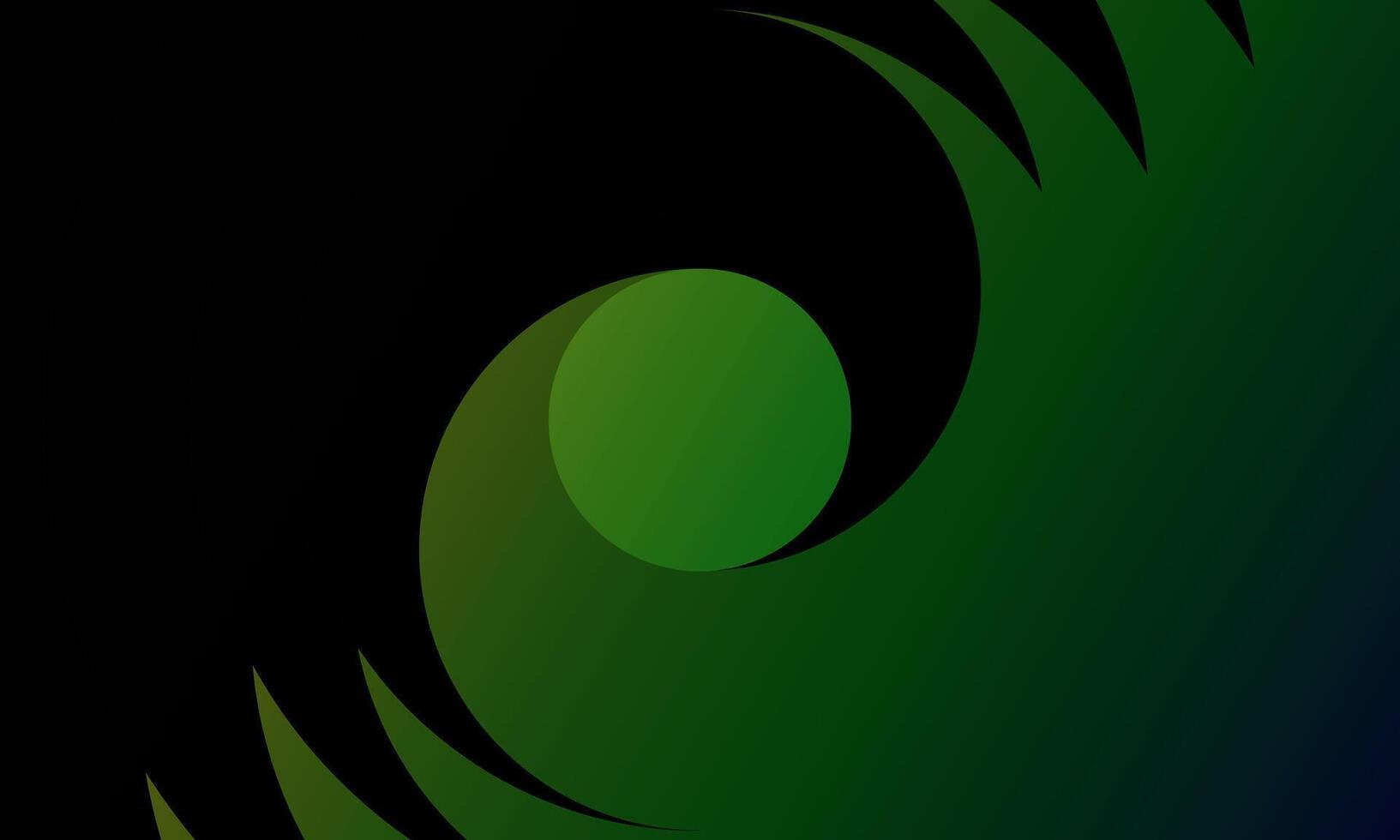 Abstract swirling circle backdrop dark green background. soft color. vector