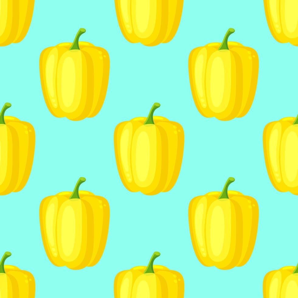 Yellow paprika pepper seamless pattern. decorative design for backdrops, wrapping paper, fabric textile prints. vector