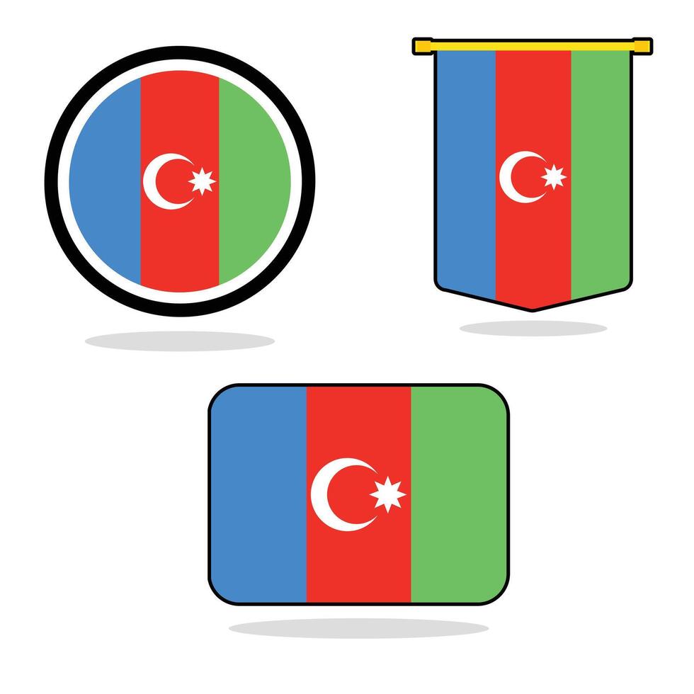 Azerbaijan set of flag banner Azerbaijan flag with white background illustration design Azerbaijan independence day banner design vector