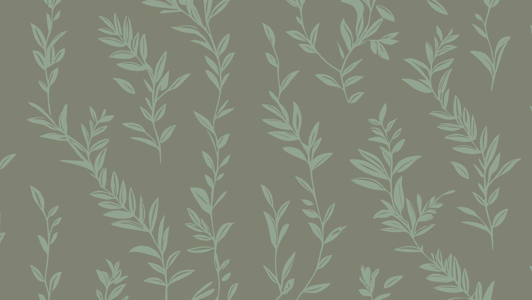 Botanical Patterns on a Soft Green Background vector