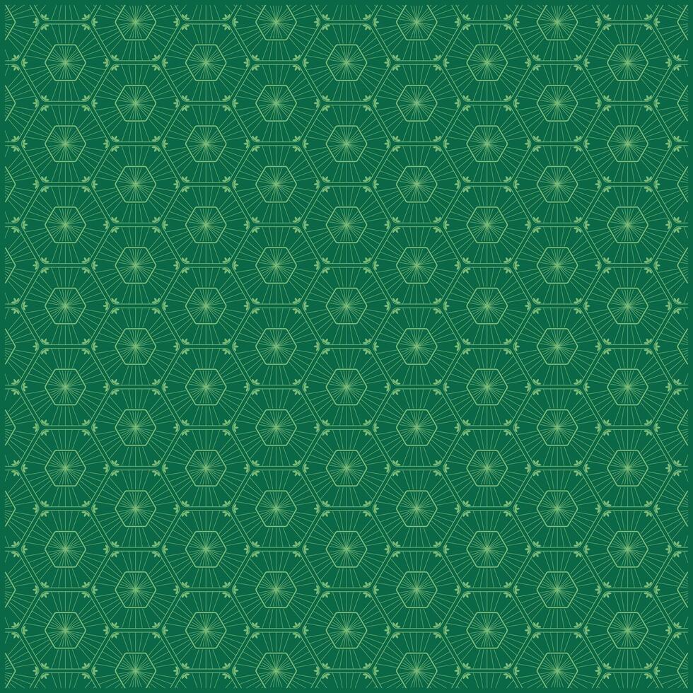 creative string pattern with hexagon shape as ornaments with green background vector