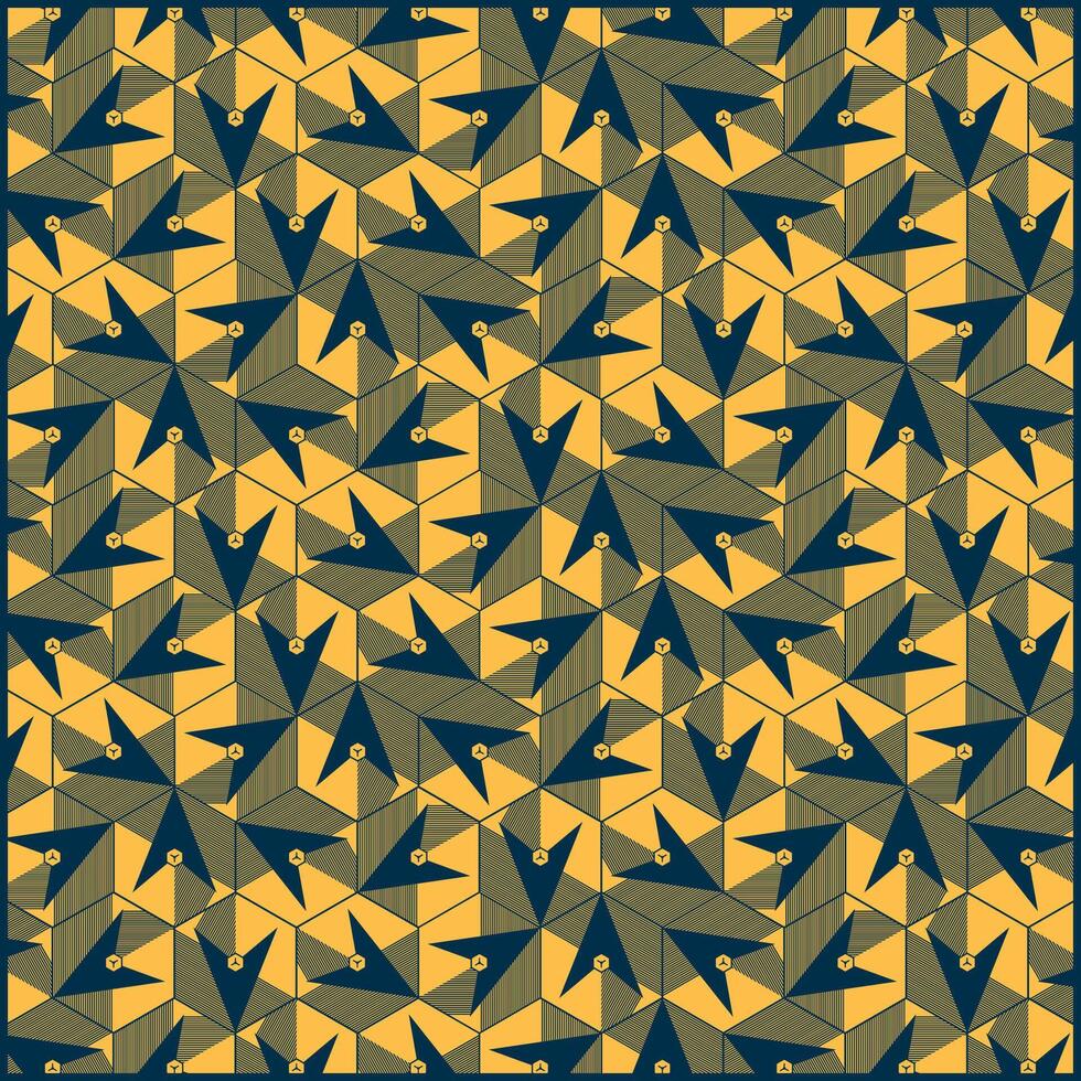 creative hexagon pattern with arrow navigation shape inside as ornaments vector