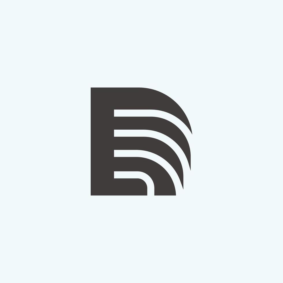 D letter Logo Design with Line art vector