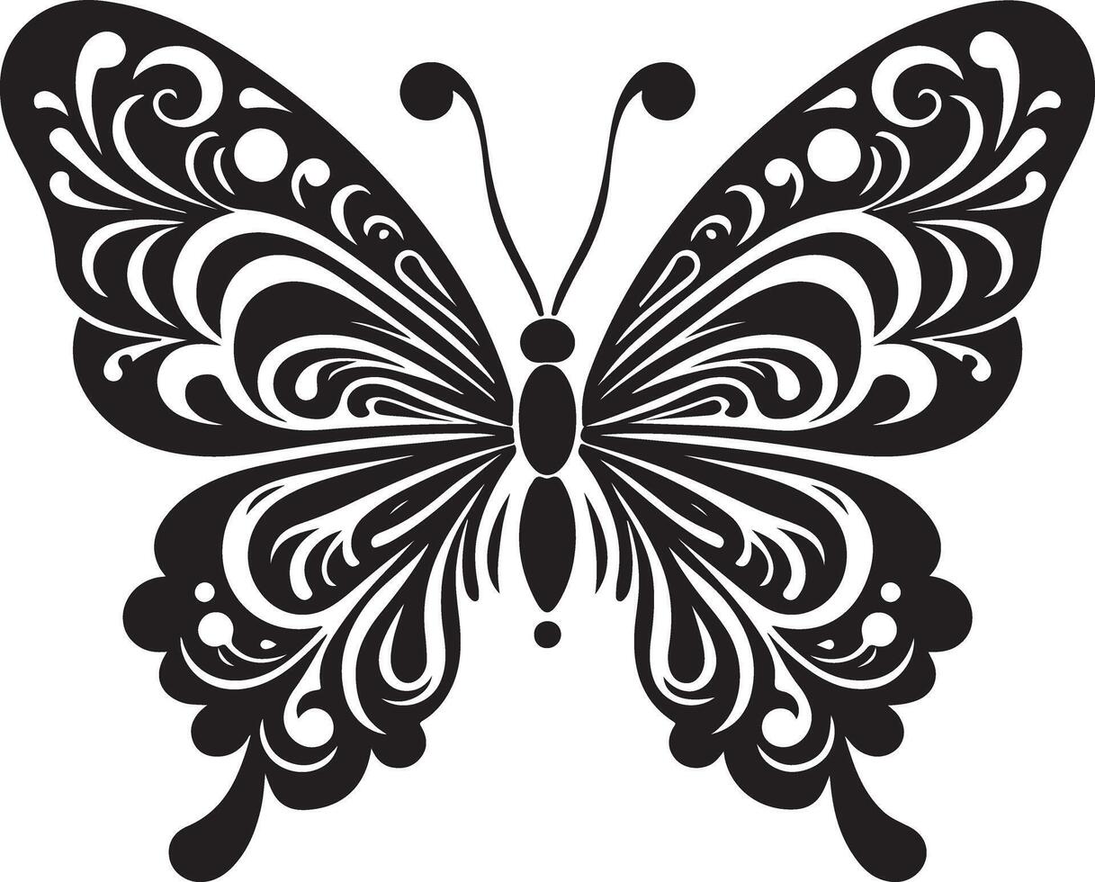 Silhouette butterfly clip art vector