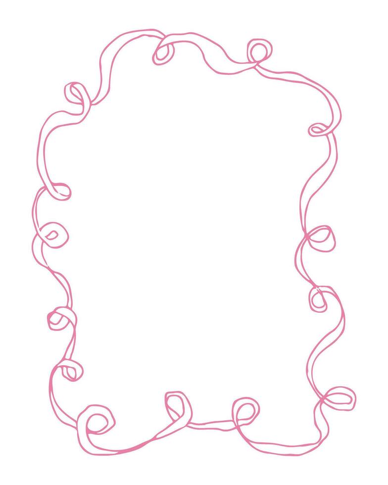 A pink frame with a wavy line design. The frame is white and the pink color is dominant vector