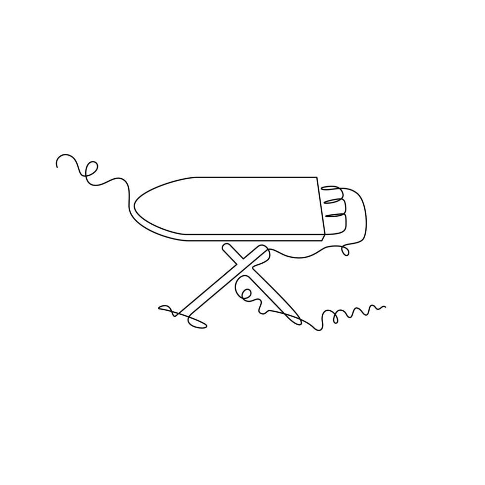 illustration of ironing table one continuous line art. line, simple, hand drawn and sketch style. for icon, symbol, sign or logo vector