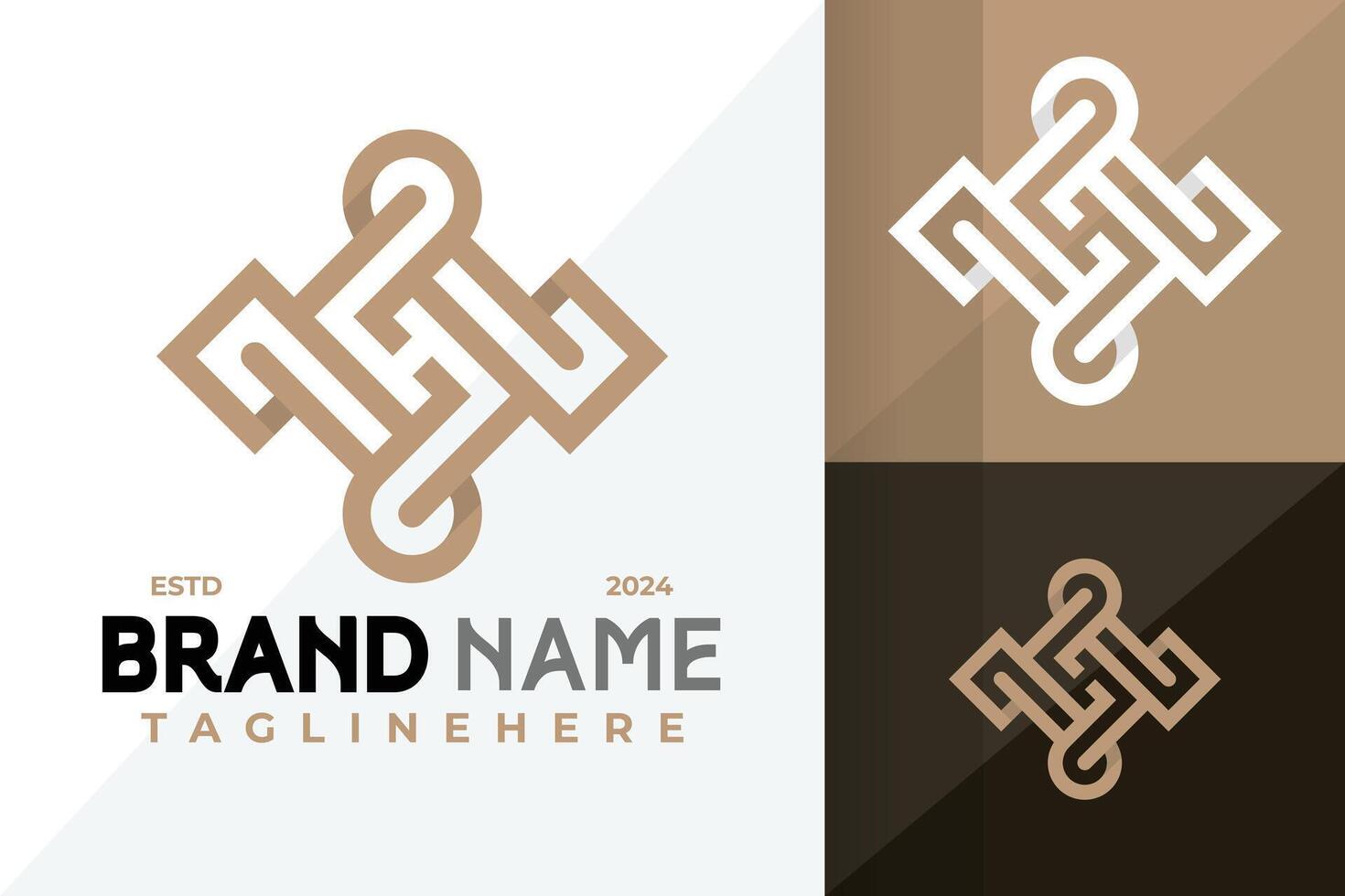 Elegant Letter H Knot Logo Icon Design Illustration vector