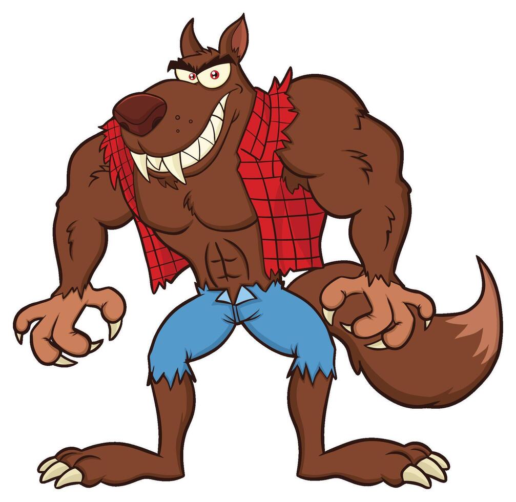 Angry Werewolf Cartoon Mascot Character vector