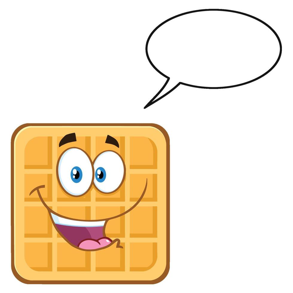 Square Waffle Cartoon Mascot Character vector