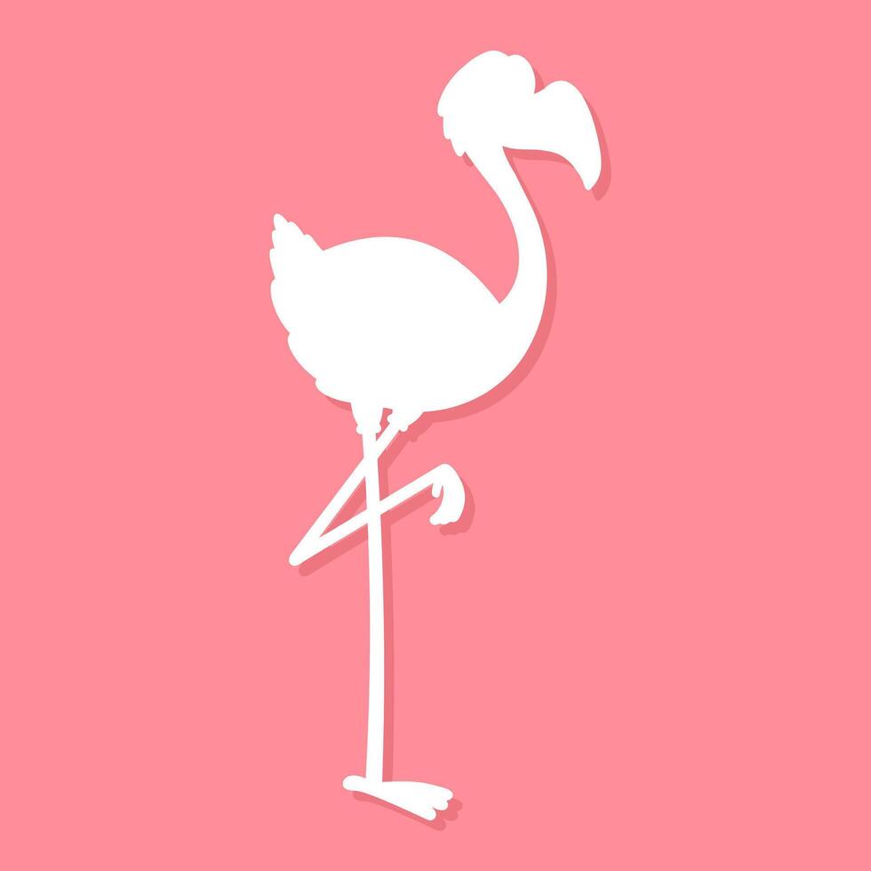 Flamingo Bird Silhouette Cartoon Character vector