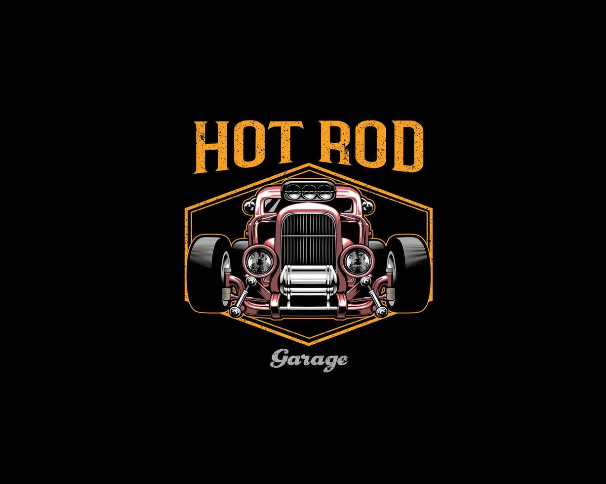 Hot Rod Speed Car Vintage logo vector