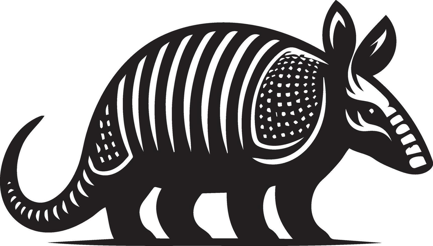 Stylized Armadillo Silhouette Against a Landscape Circle vector